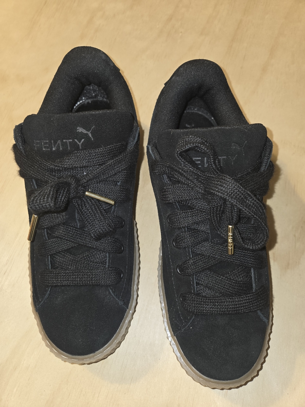 Authentic FENTY x PUMA Creeper Phatty Sneakers – Black Suede / Gum Sole Size 11